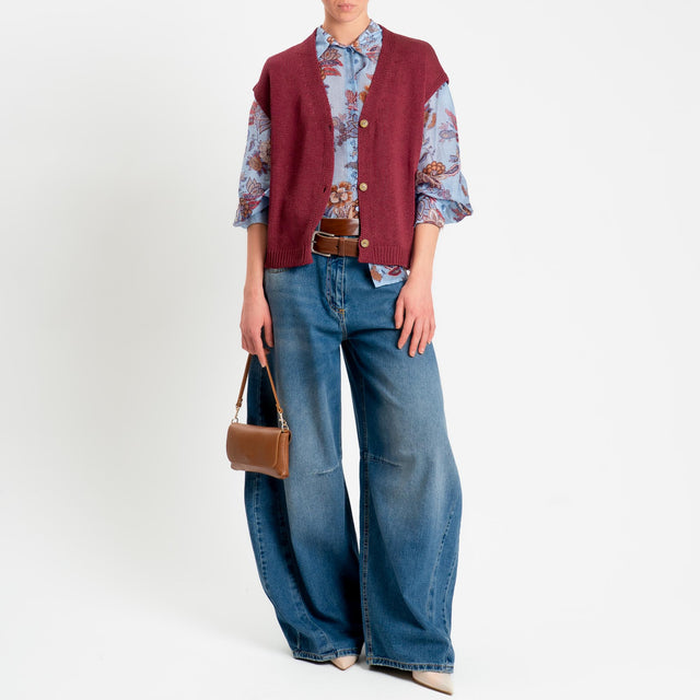 Dixie-Camicia fantasia floreale mussola di lyocell - celeste/india/moro