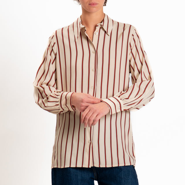 Dixie-Camicia a righe - panna/rosso