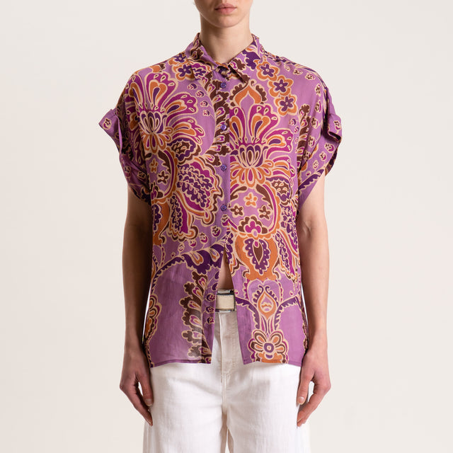 Dixie-Camicia georgette fantasia - mauve/viola/moro