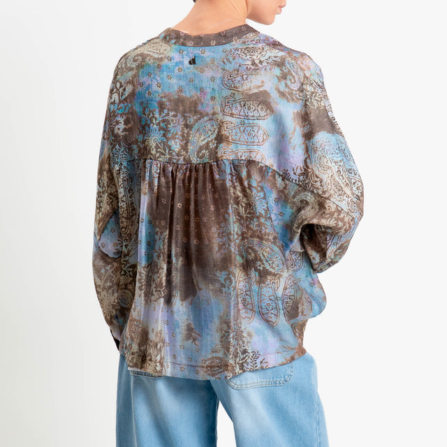 Dixie-Blusa fantasia - celeste/moro