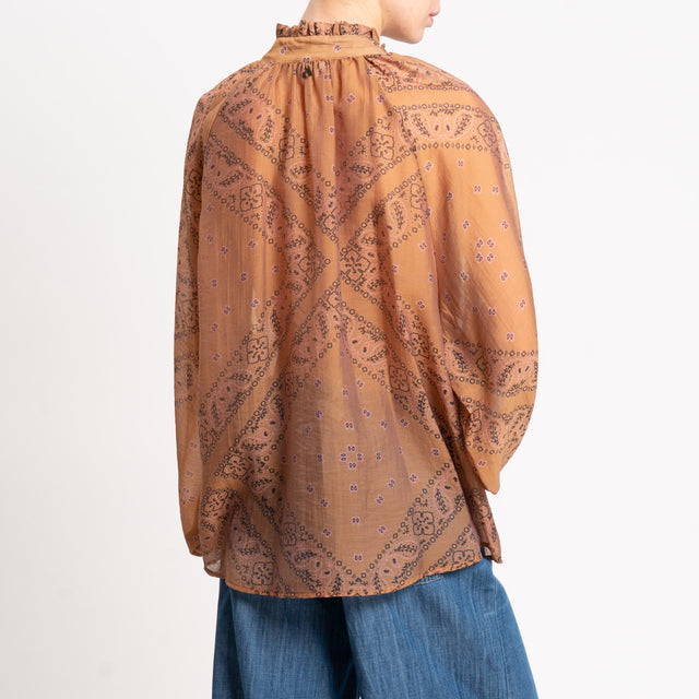 Dixie-Blusa mussola fantasia bandana - tabacco