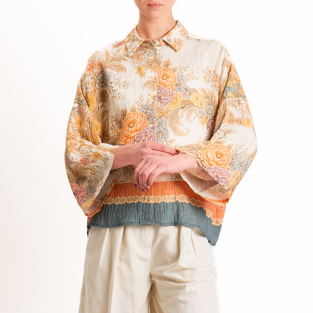 Dixie-Camicia fantasia floreale - sand/orange/beige