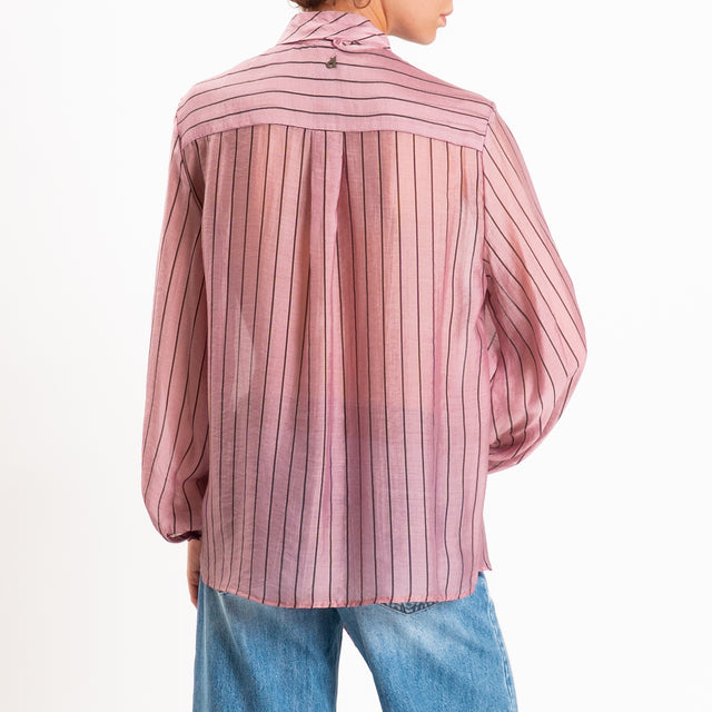 Dixie-Camicia lyocell a righe con cravatta - onion/brown
