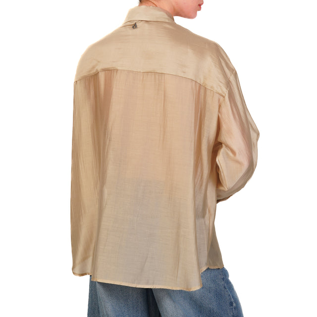 Camisa Dixie-Muslin con bolsillos - Beige