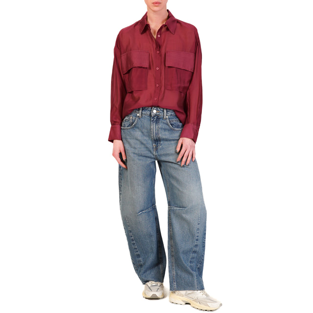 Dixie-Camicia mussola con tasche - magenta
