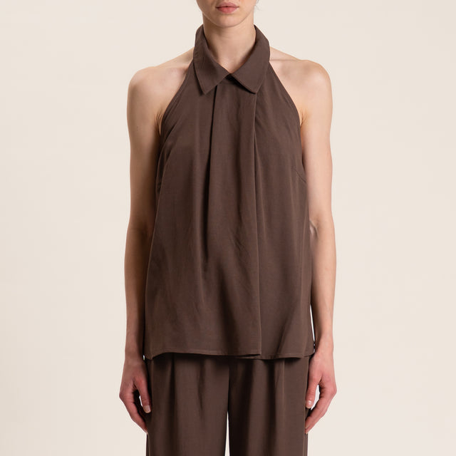 Dixie-Completo top e pantalone misto lino - cacao