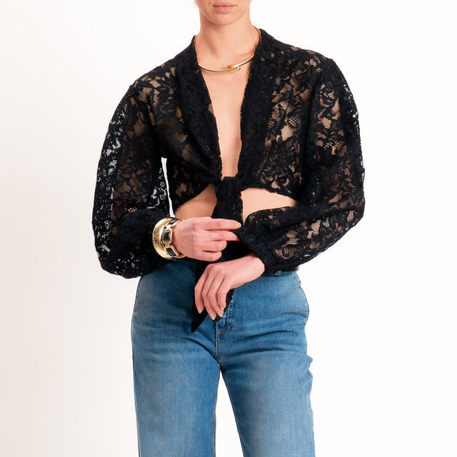 Dixie-Blusa in pizzo - nero