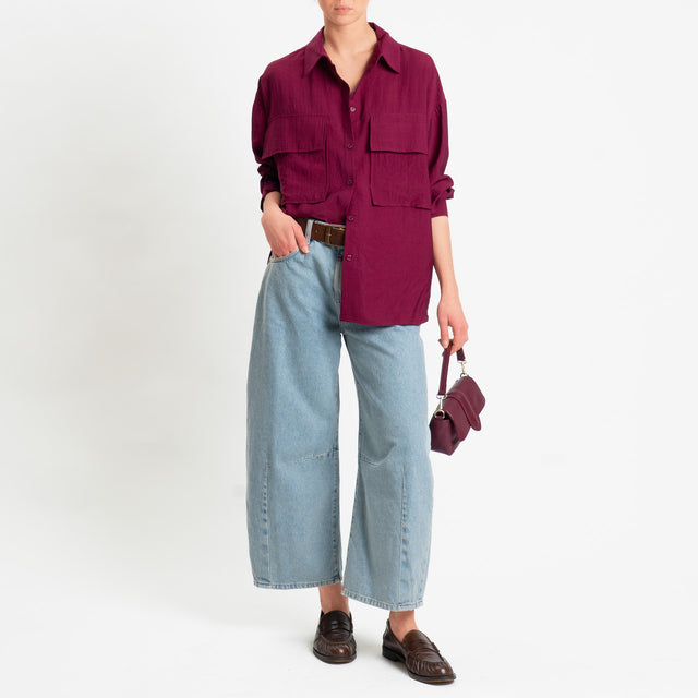 Dixie-Camicia voile di viscosa fluido super pocket - india
