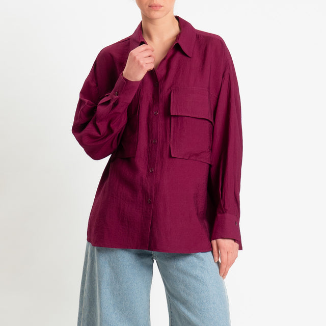 Dixie-Camicia voile di viscosa fluido super pocket - india