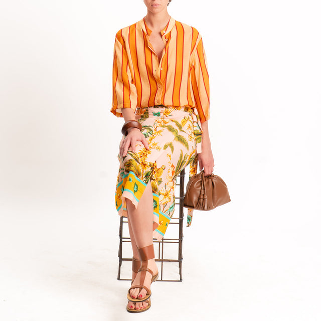 Dixie-Camicia mussola a righe - arancio/peach