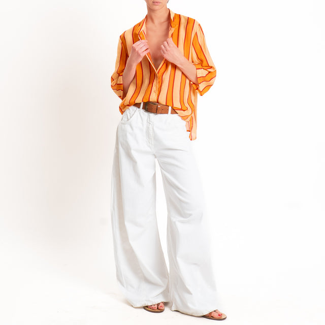 Dixie-Camicia mussola a righe - arancio/peach