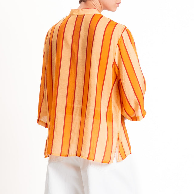 Dixie-Camicia mussola a righe - arancio/peach