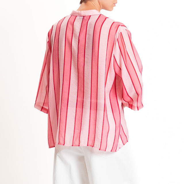 Dixie-Camicia mussola a righe - fragola/bubble