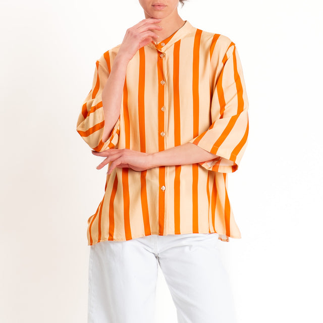 Dixie-Camicia a righe collo coreana - beige/orange