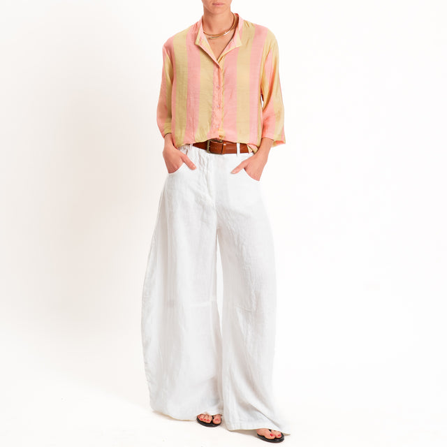 Dixie-Camicia a righe collo coreana - rosa/pistacchio