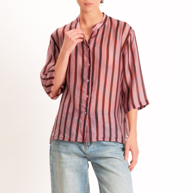 Dixie-Camicia mussola a righe - mauve/moro