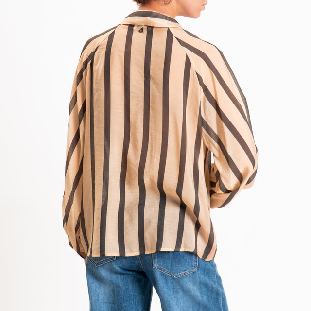 Dixie-Camicia a righe manica palloncino - peach/moro