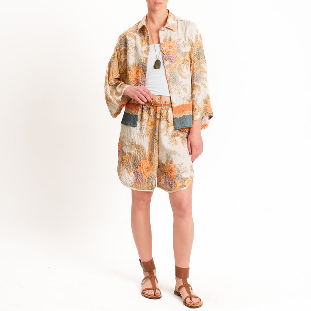 Dixie-Shorts fantasia floreale elastico in vita - sand/orange/beige