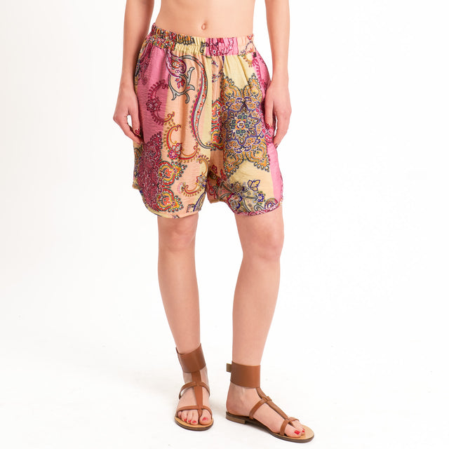 Dixie-Shorts fantasia elastico in vita - bubble/peach/yellow