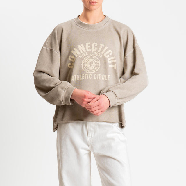 Dixie-Felpa oversize con stampa - biege