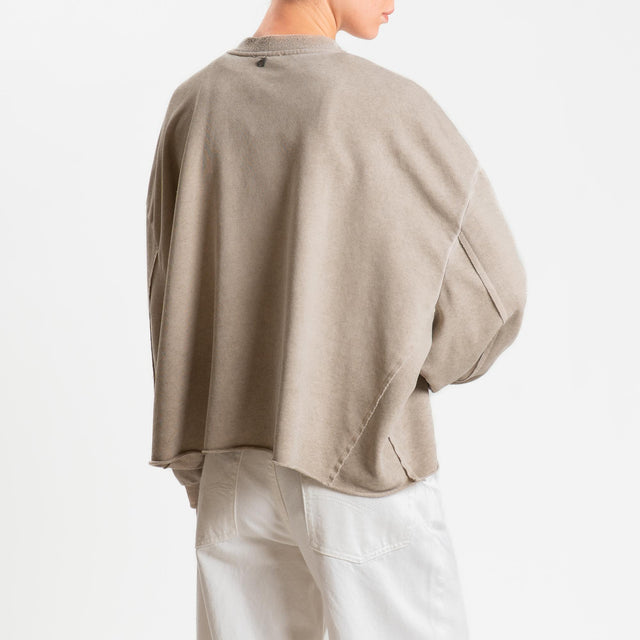 Dixie-Felpa oversize con stampa - biege