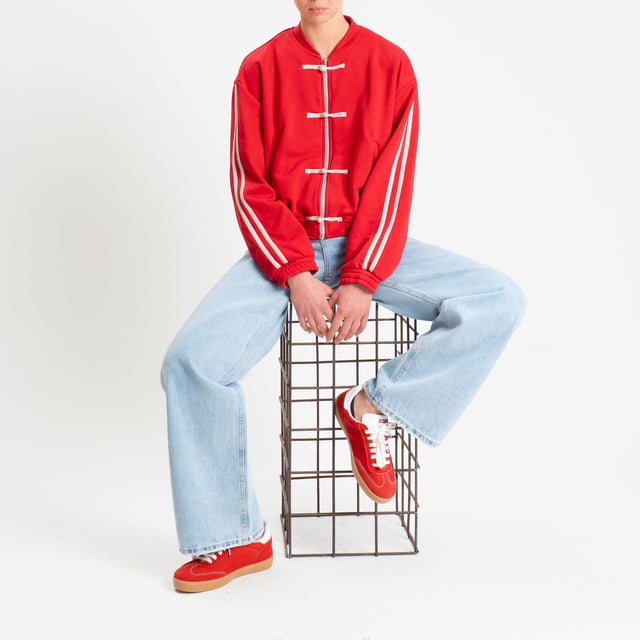 Dixie-Bomber mandarin in felpa bande laterali - rosso