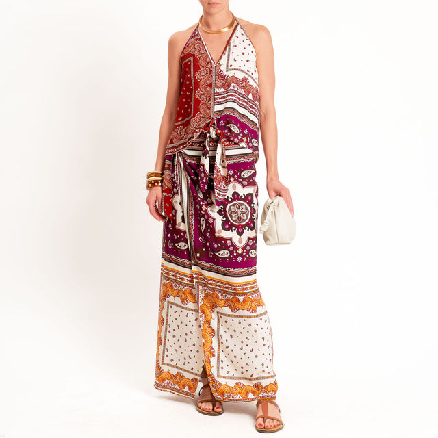 Dixie-Gonna pareo fantasia bandana - burro/magenta/moro