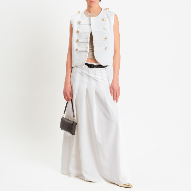 Tensione in-Gilet napoleon bouclè - panna