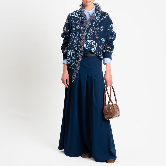 Dixie-Gonna pieghe con cintura - blu