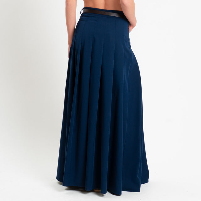 Dixie-Gonna pieghe con cintura - blu