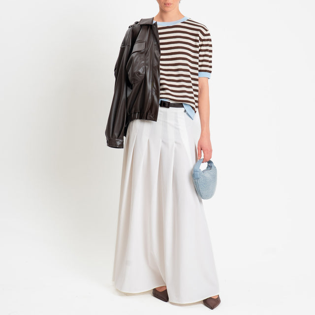 Dixie-Gonna pieghe con cintura - bianco