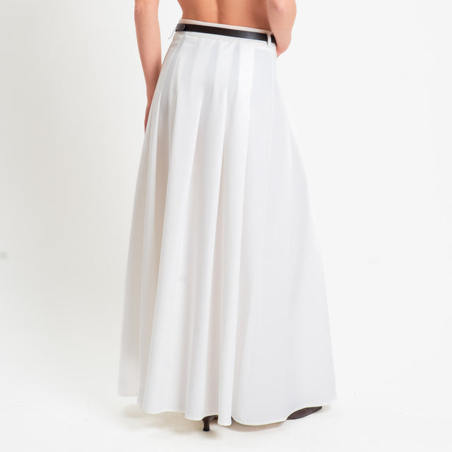 Dixie-Gonna pieghe con cintura - bianco