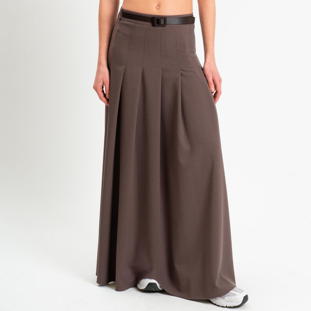 Dixie-Gonna pieghe con cintura - nocciola