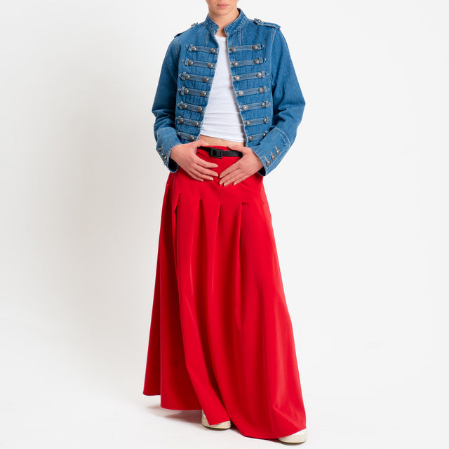 Dixie-Gonna pieghe con cintura - rosso