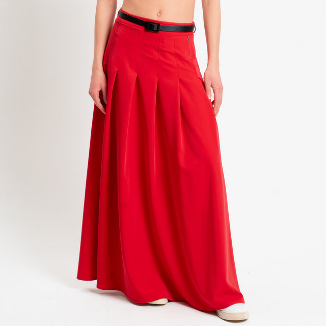 Dixie-Gonna pieghe con cintura - rosso