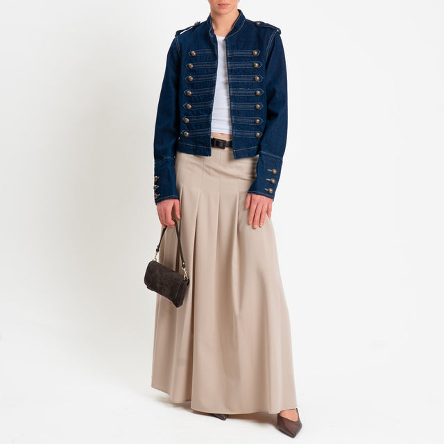 Dixie-Gonna pieghe con cintura - tortora