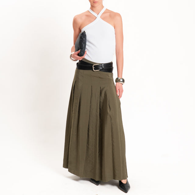 Dixie-Gonna tessuto modal con pinces - militare