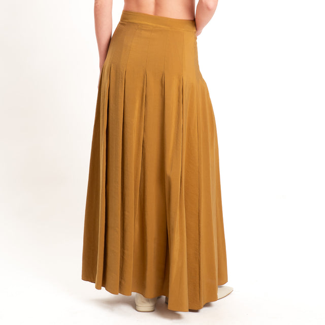 Dixie-Gonna tessuto modal con pinces - cuoio