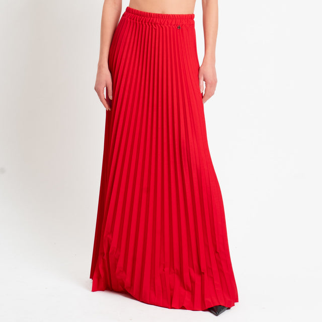 Dixie-Gonna plissè elastico in vita - rosso