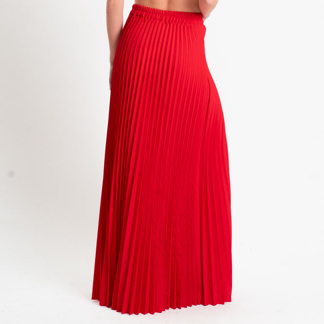 Dixie-Gonna plissè elastico in vita - rosso