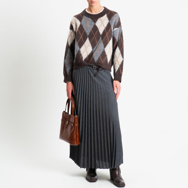 Dixie-Gonna plisse elastico in vita - antracite