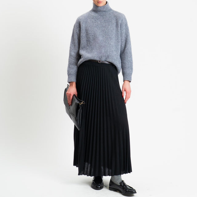 Dixie-Gonna plisse elastico in vita - nero