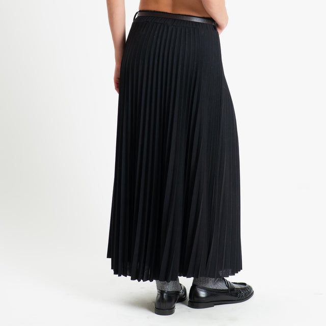 Dixie-Gonna plisse elastico in vita - nero