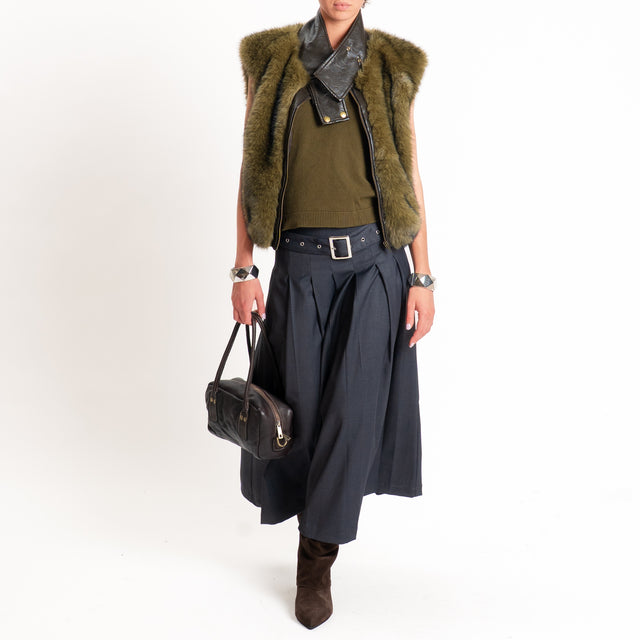 Dixie-Gonna pieghe con cintura - antracite
