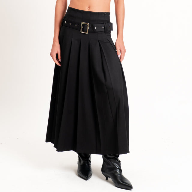 Dixie-Gonna pieghe con cintura - nero