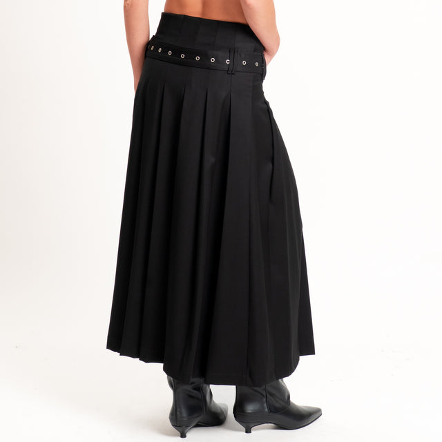 Dixie-Gonna pieghe con cintura - nero