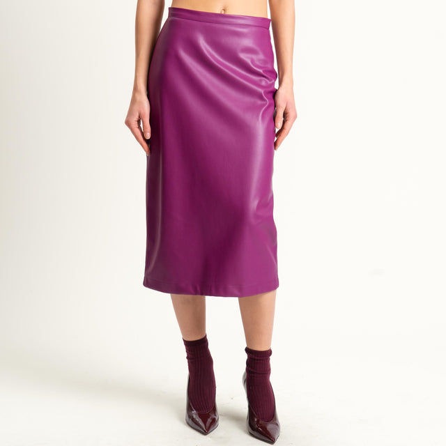Dixie-Gonna similpelle spacco dietro - malva