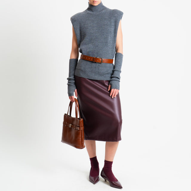 Dixie-Gonna similpelle spacco dietro - Bordeaux