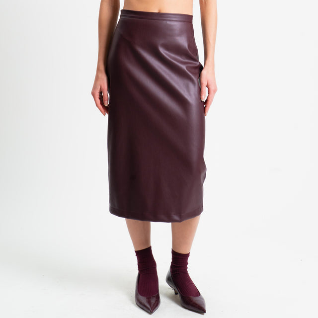 Dixie-Gonna similpelle spacco dietro - Bordeaux