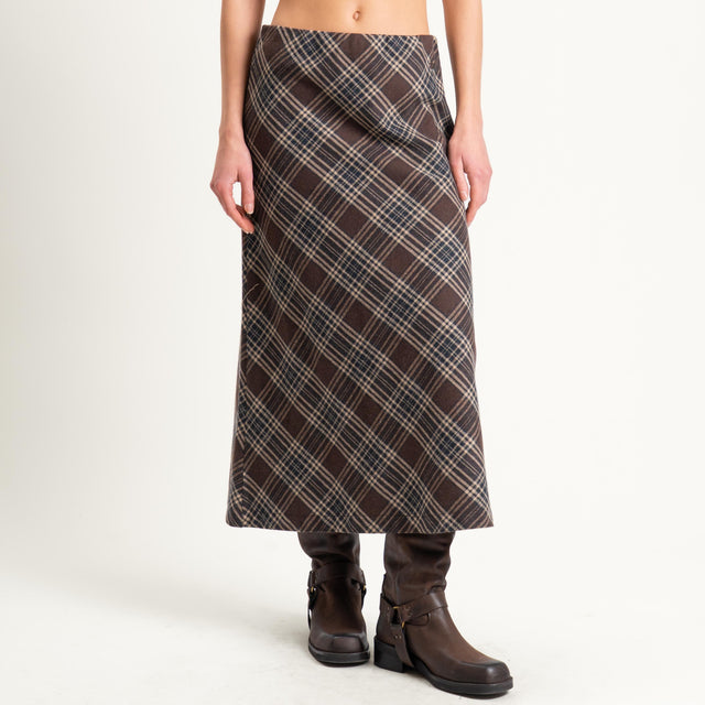 Dixie-Gonna check in flanella - moro/beige